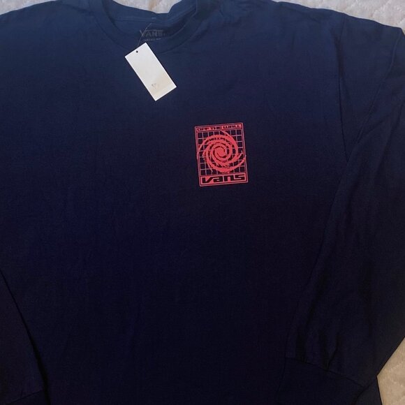 Vans Men's XX-Large "Logo Space" Long Sleeve T-Shirt Dark Blue - Picture 10 of 12